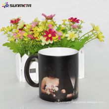 Hot Sale matt black color ceramic mug color changing magic mug